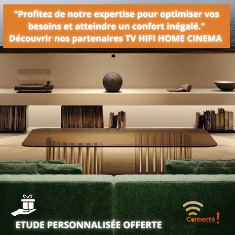 Votre TV composition- Vidéoprojecteur+toile -son encastré-  Chez Connecté! Etude de projet offert -Accessoires Intras écouteurs  -Occasions BANG...