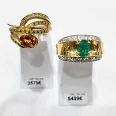 Bagues Grenat Spessartite Emeraude et Emeraude de Colombie Diamants Bijouterie D’ores et déjà Perpignan
