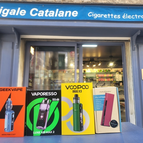 cigarette électronique de Vaporesso, geek vape, voopoo, innokin chez Chez La cigale catalane Céret, Le Boulou, Saint jaen pla de corts, Amélie le...