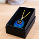 Pendentif émaillé bleu chez Pat l'emailleuse Perpignan-Collioure-banyuls-port vendres-narbonne 