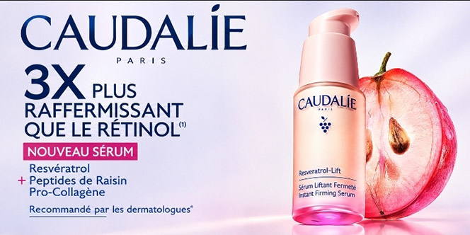 Flacon du sérum raffermissant Caudalie Resveratrol-Lift disponible à la Pharmacie Vauban à Perpignan.
