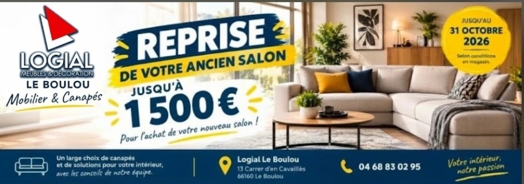 Logial Le Boulou - Offre de reprise ancien salon jusqu'à 1 500 €