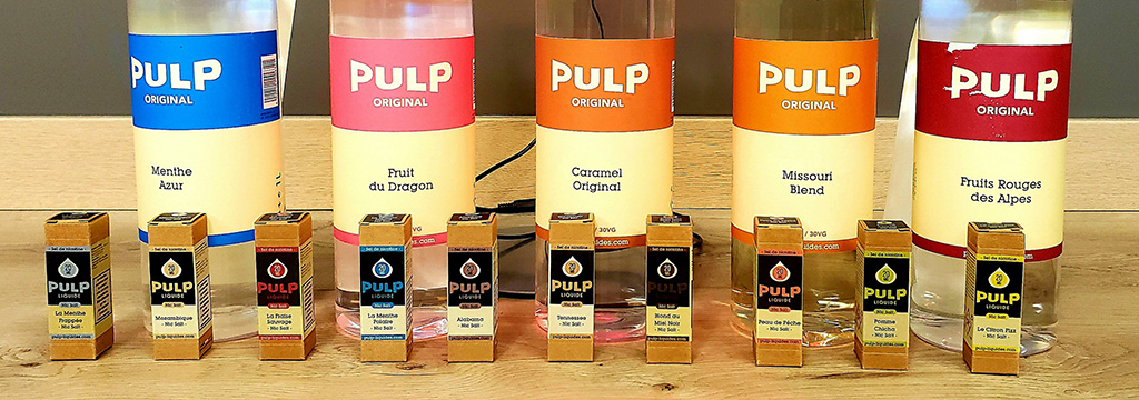 Retrouvez tous les e-liquides Pulp chez Vaper tout simplement Perpignan.