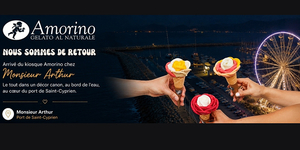 Dégustez des glaces artisanales Amorino sur le port de St Cyprien chez Monsieur Arthur.